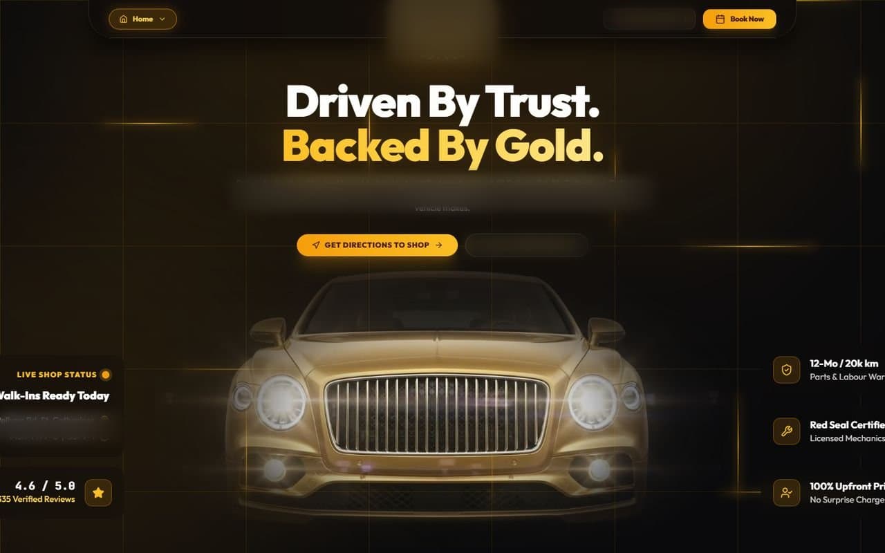 Auto Repair website we built