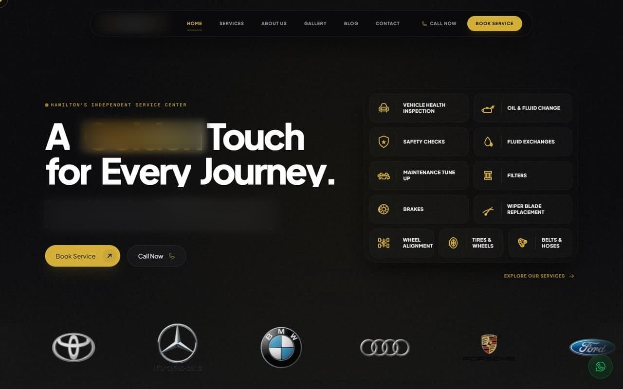 Auto Service website we built