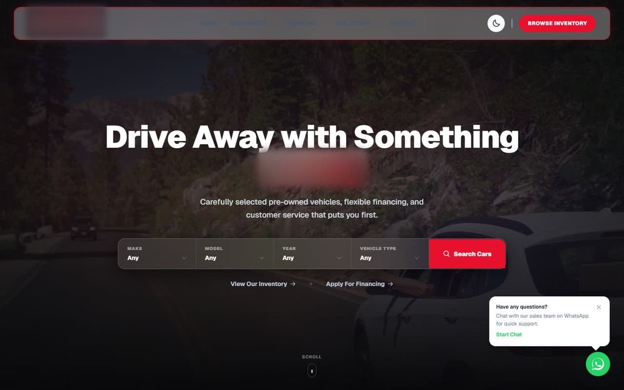 Car Dealership website we built