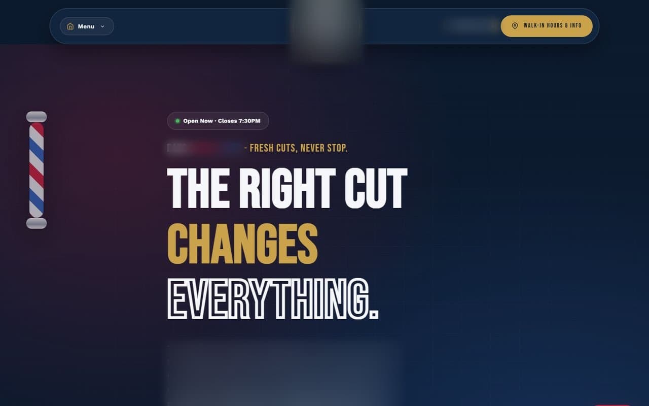 Barber Shop website we built